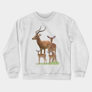 Impala-Family - Antelope in Kenya / Africa Crewneck Sweatshirt